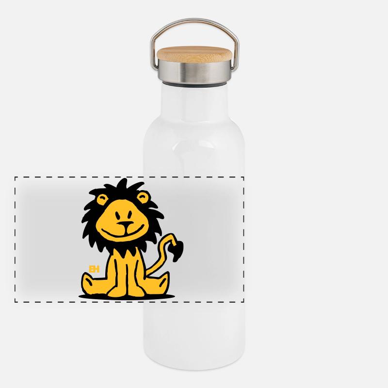 Lion Gourde isotherme avec bouchon en bambou