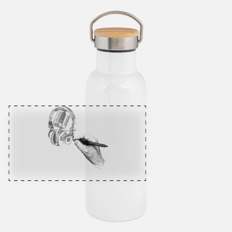 Art Panoramic Thermal Bottle with Bamboo Lid