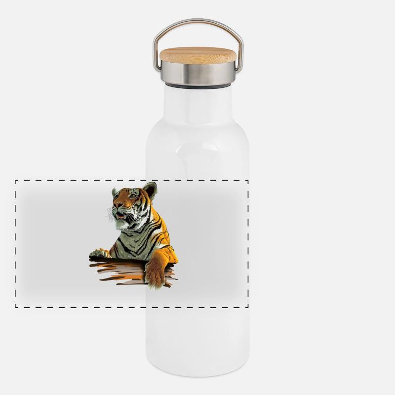 Tiger Gourde isotherme avec bouchon en bambou