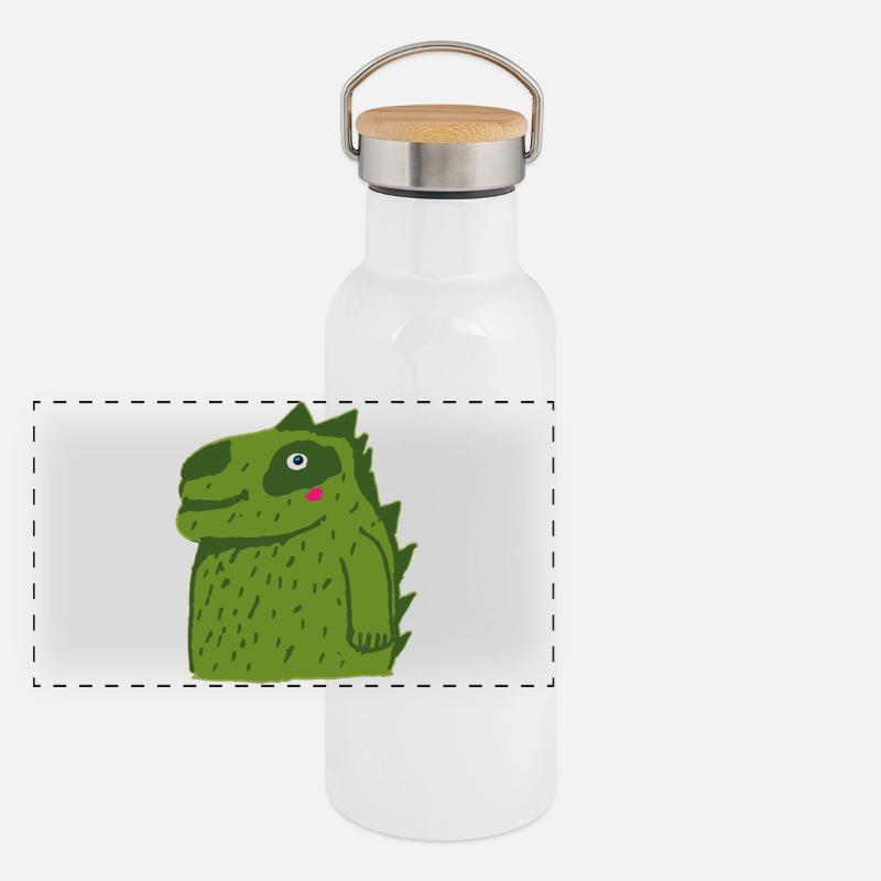 petit crocodile mignon Gourde isotherme avec bouchon en bambou