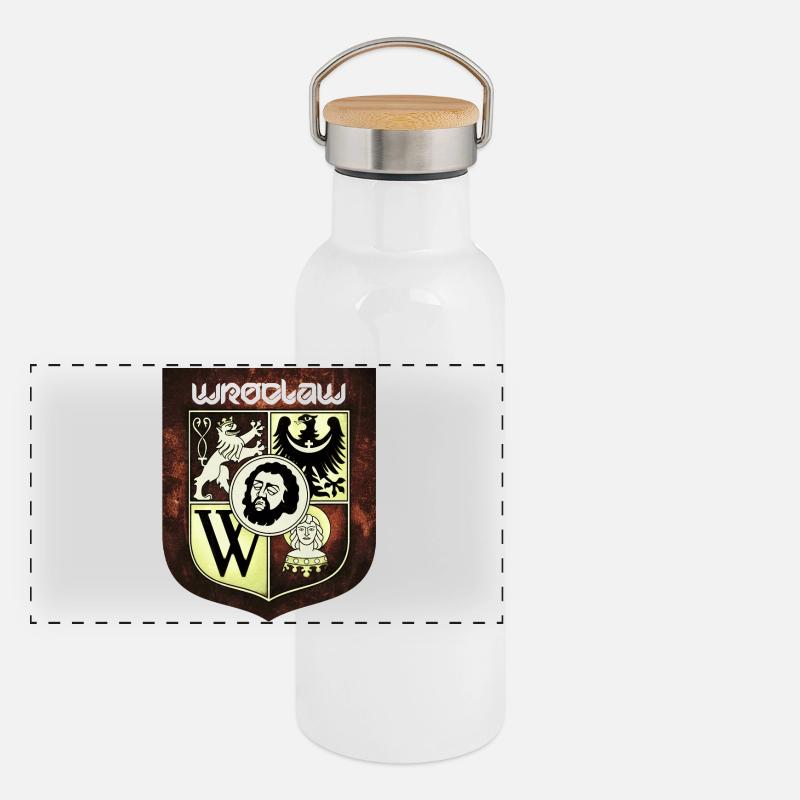 Wroclaw - Poland Panoramic Thermal Bottle with Bamboo Lid