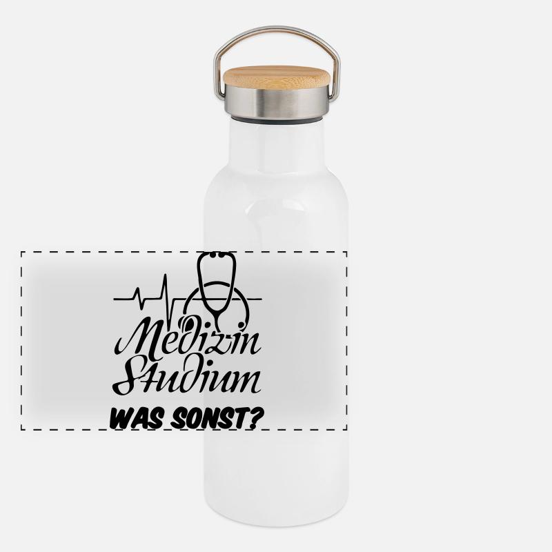 Medizinstudium Medizin Studium Geschenk Panorama Thermosflasche mit Bambusdeckel