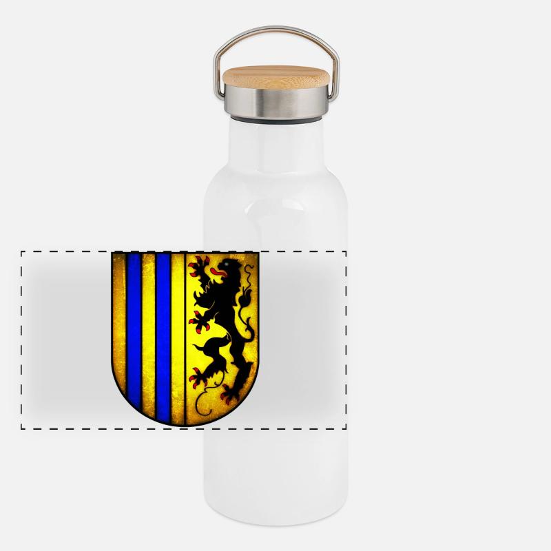 Chemnitz - Armoiries de Chemnitz Gourde isotherme avec bouchon en bambou
