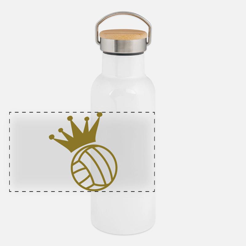 Volleyball Gourde isotherme avec bouchon en bambou