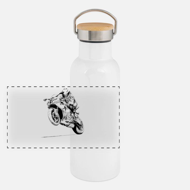 Panorama Thermosflasche mit Bambusdeckel