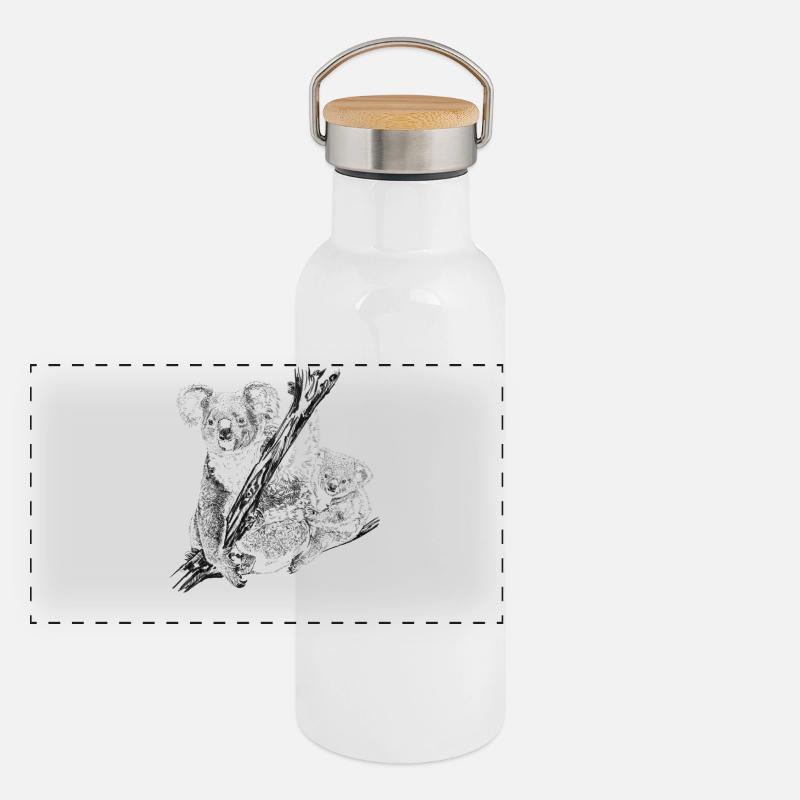 koala bear Panoramic Thermal Bottle with Bamboo Lid