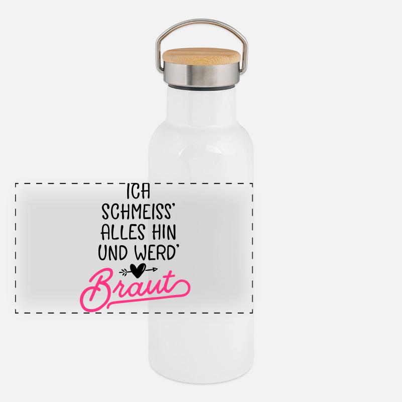 braut hochzeit spruch Panorama Thermosflasche mit Bambusdeckel