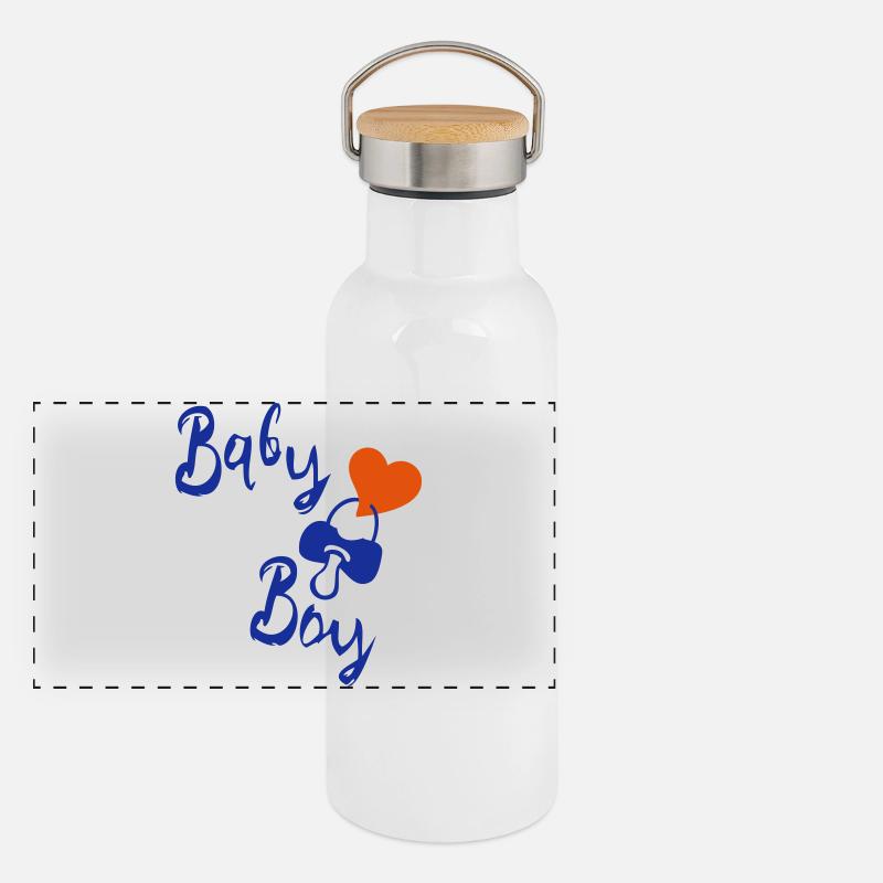 Bébé garçon, fils, garçon Gourde isotherme avec bouchon en bambou