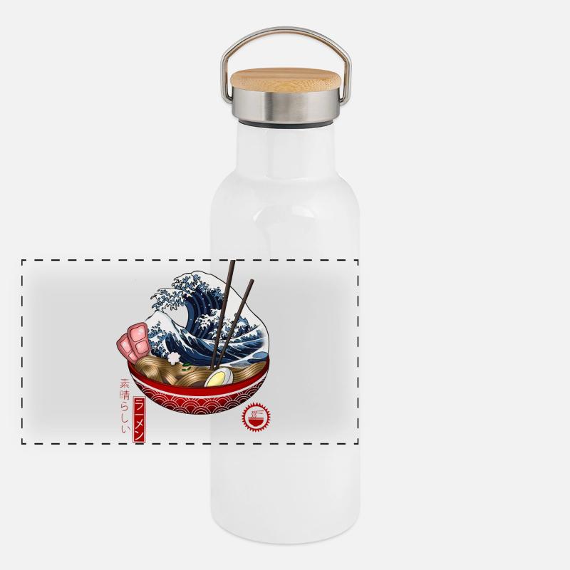 tolle Ramen Panorama Thermosflasche mit Bambusdeckel