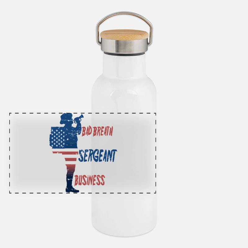 Drill Sergeant Panorama Thermosflasche mit Bambusdeckel