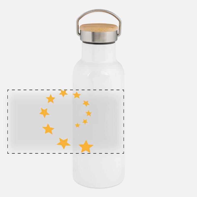 Star circle deformed 2 Panoramic Thermal Bottle with Bamboo Lid