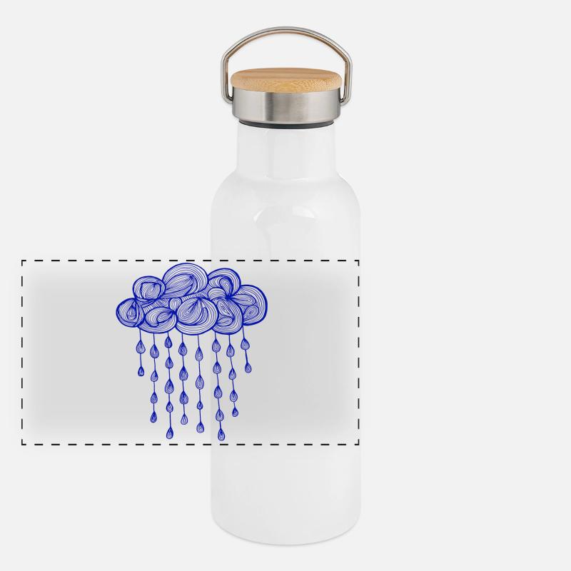 rain, season, rain, water cycle Panoramic Thermal Bottle with Bamboo Lid