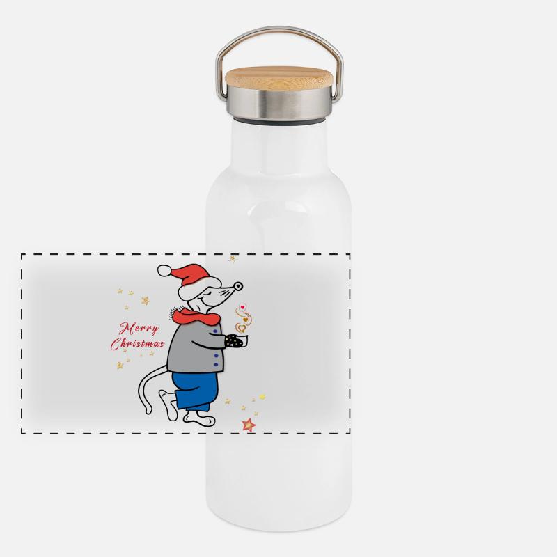 Merry Christmas, Advent Panoramic Thermal Bottle with Bamboo Lid