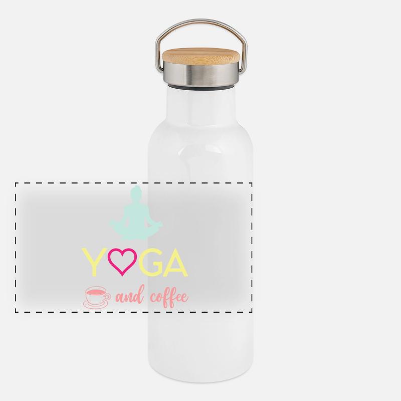 Yoga and Coffee Panoramic Thermal Bottle with Bamboo Lid