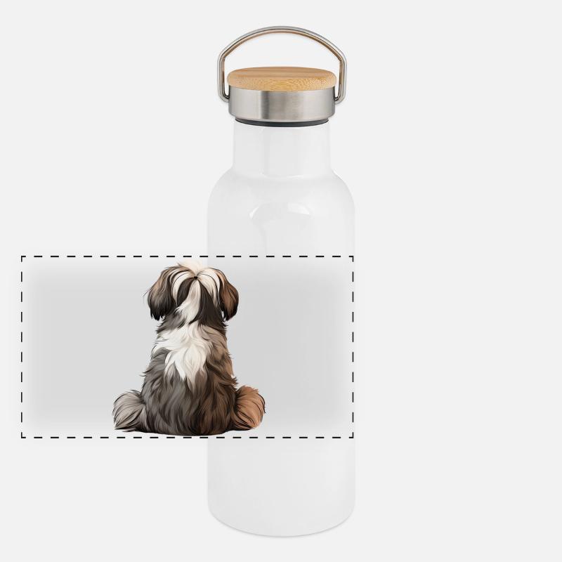 Shih Tzu Gourde isotherme avec bouchon en bambou