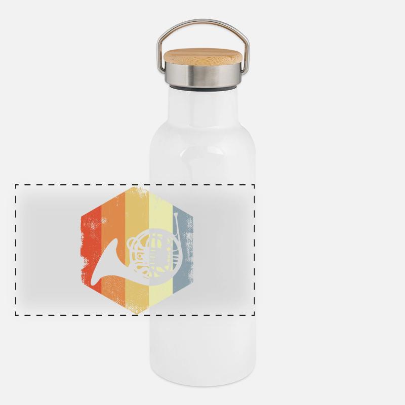 Corne Look rétro Gourde isotherme avec bouchon en bambou