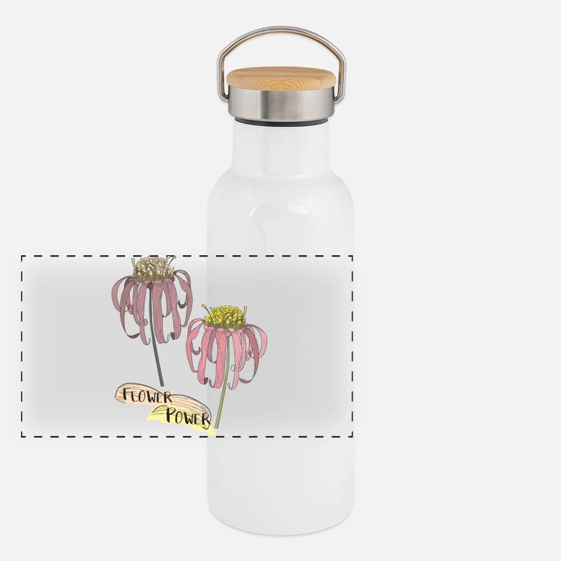 Échinacée, échinacée Gourde isotherme avec bouchon en bambou