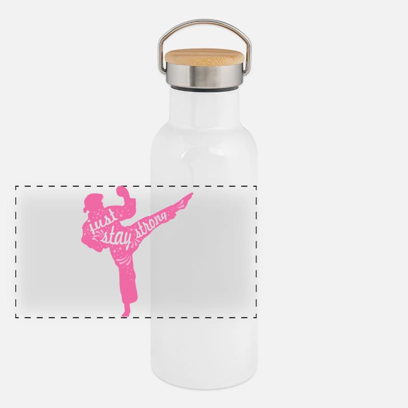 Panorama Thermosflasche mit Bambusdeckel