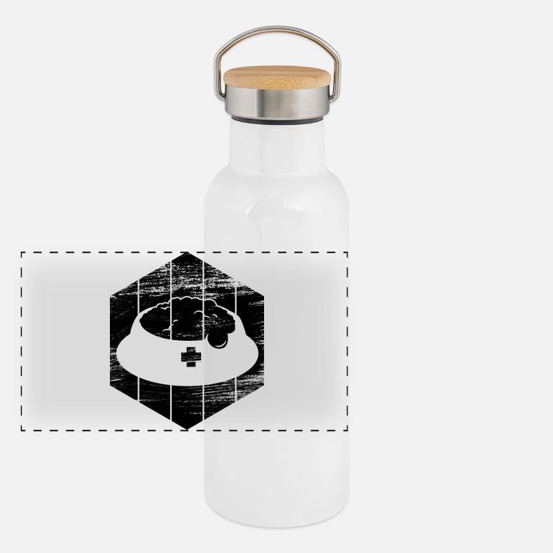 Heimtier Panorama Thermosflasche mit Bambusdeckel