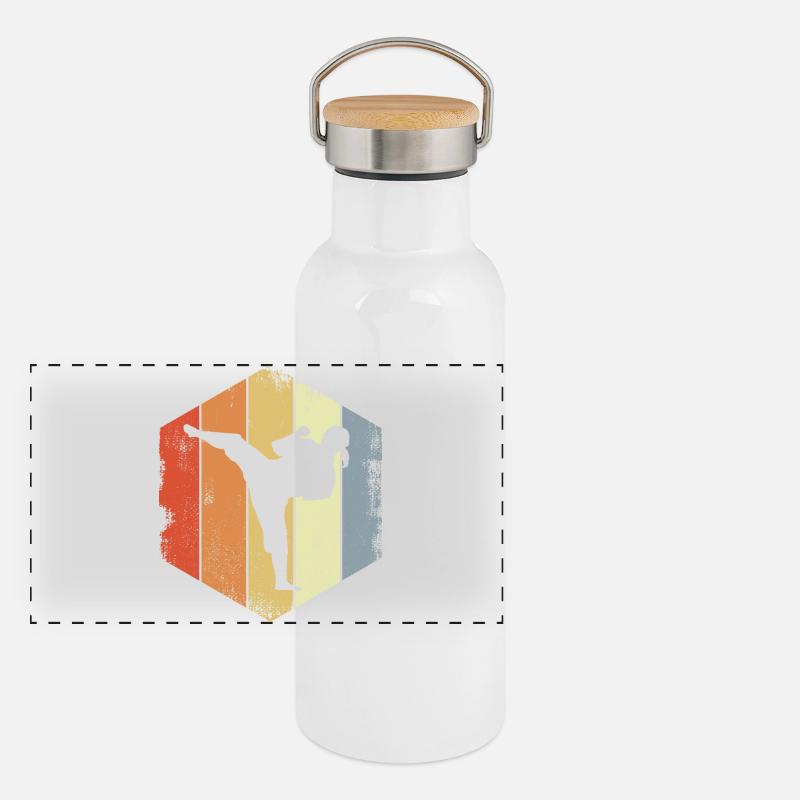 Dessin de fille de karaté Gourde isotherme avec bouchon en bambou