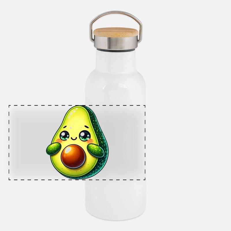 Avocat Gourde isotherme avec bouchon en bambou