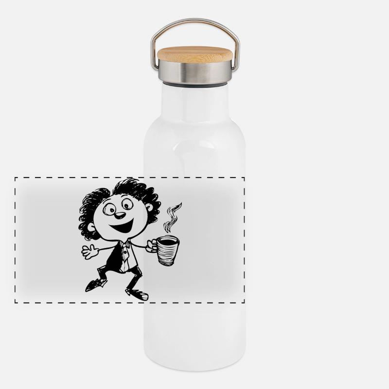 Heiße Tasse Panorama Thermosflasche mit Bambusdeckel