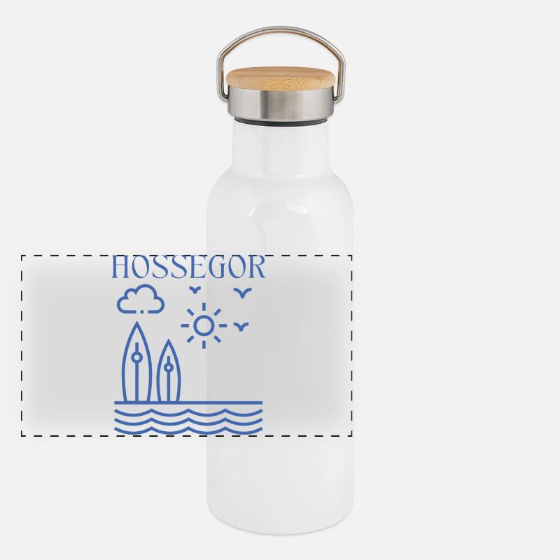 Panorama Thermosflasche mit Bambusdeckel