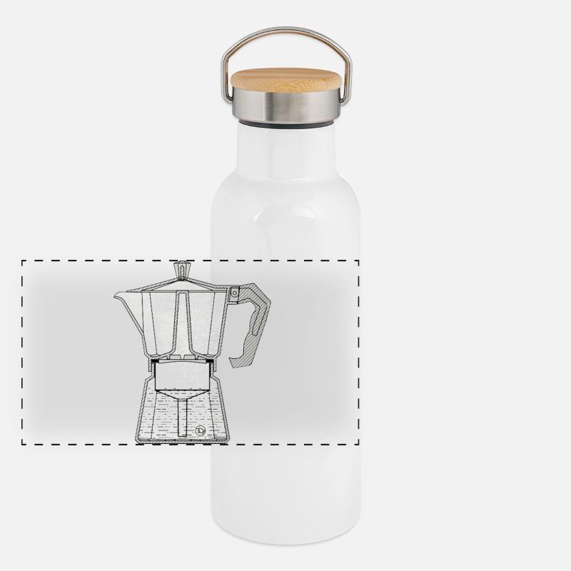 Machine à expresso Mocca Gourde isotherme avec bouchon en bambou