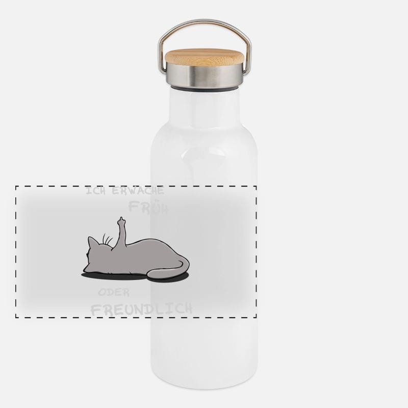 I wake up early or friendly Panoramic Thermal Bottle with Bamboo Lid