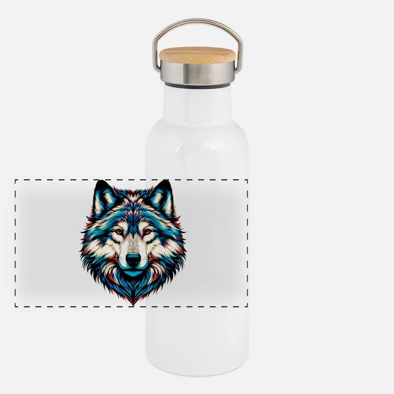 Wolf Panoramic Thermal Bottle with Bamboo Lid