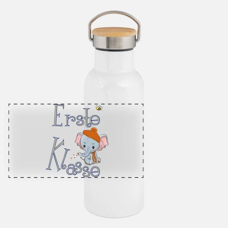 Première classe, éléphant Gourde isotherme avec bouchon en bambou