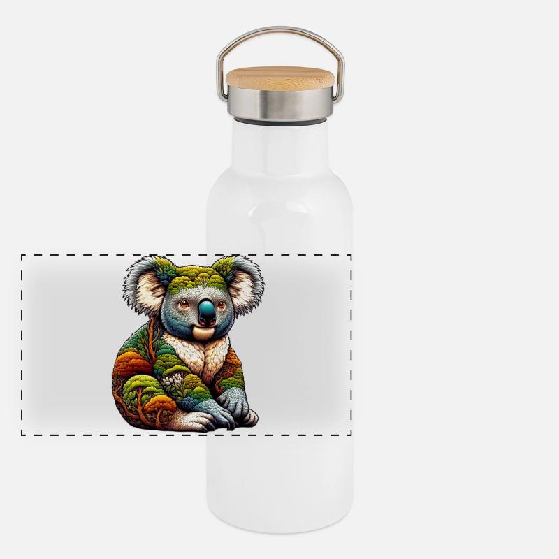 Koala Panorama Thermosflasche mit Bambusdeckel