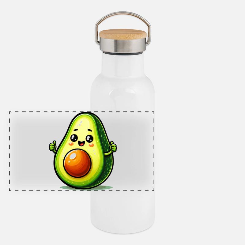 Avocado Panorama Thermosflasche mit Bambusdeckel