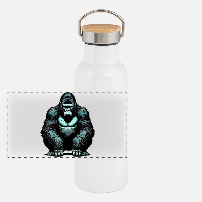 Gorille Gourde isotherme avec bouchon en bambou
