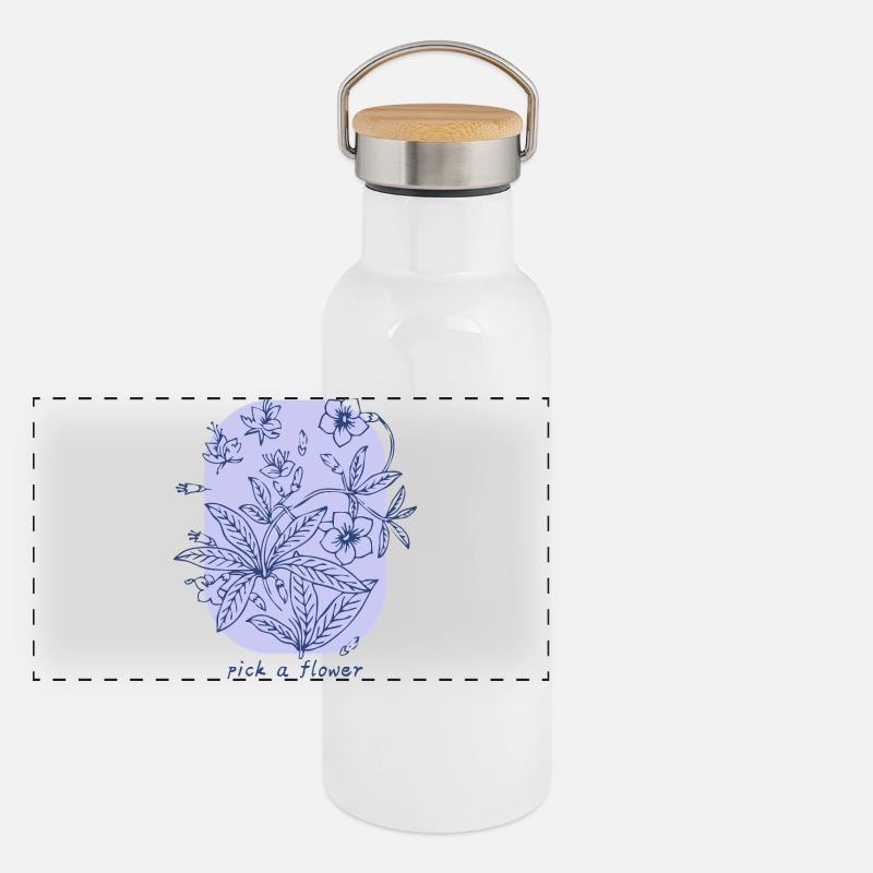 Pick a Flower Panoramic Thermal Bottle with Bamboo Lid