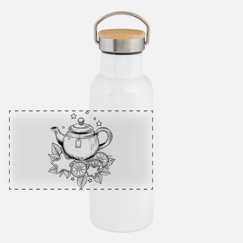 Théière avec Earl Grey, Étoiles et Citron Gourde isotherme avec bouchon en bambou