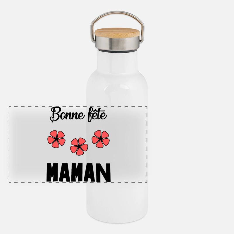 MUTTERTAG. SCHÖNEN MUTTERTAG. MAMA Panorama Thermosflasche mit Bambusdeckel