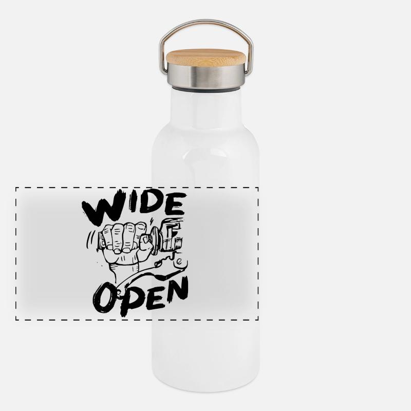 weit geöffnet Panorama Thermosflasche mit Bambusdeckel