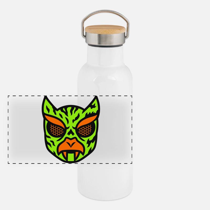 Masque de serpent vert Gourde isotherme avec bouchon en bambou
