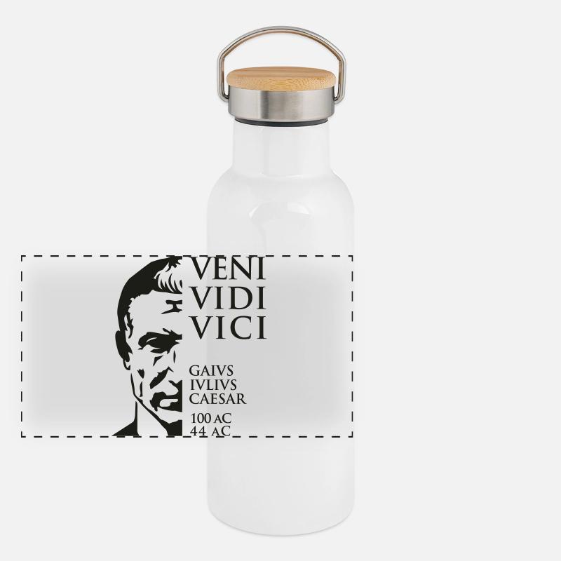Veni Vidi Vici Caesar Quote Emperor Panoramic Thermal Bottle with Bamboo Lid