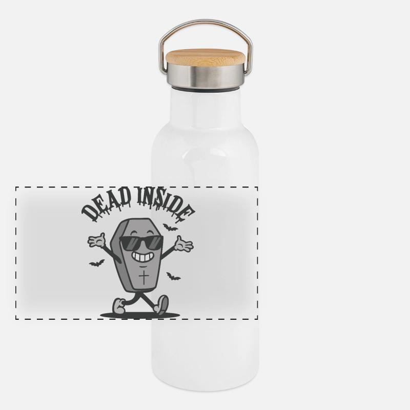 Dead Inside - Happy Coffin Halloween Design Gourde isotherme avec bouchon en bambou