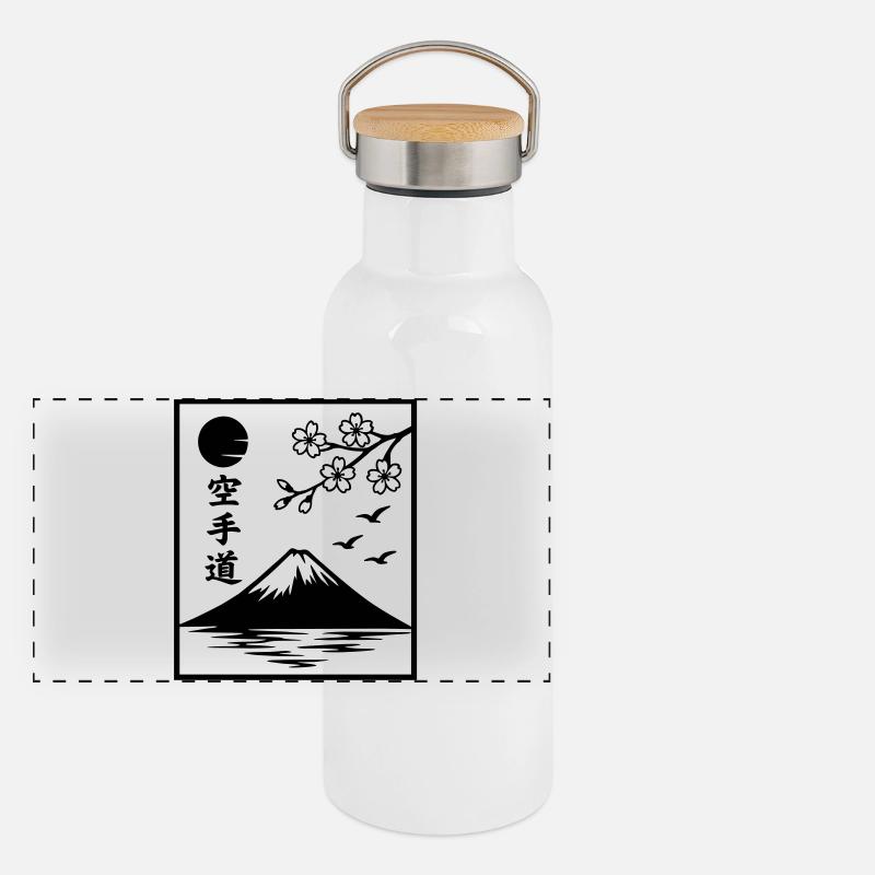 Katate Paysage Gourde isotherme avec bouchon en bambou