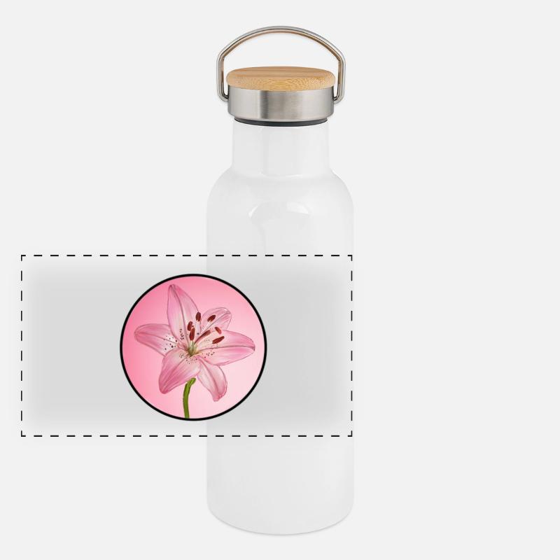 LilyDream Panorama Thermosflasche mit Bambusdeckel