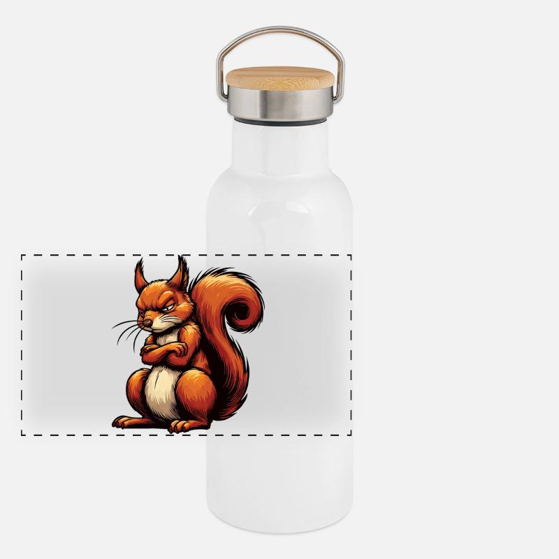 Squirrel Squirrel Squirrel Lover Rodent Panoramic Thermal Bottle with Bamboo Lid