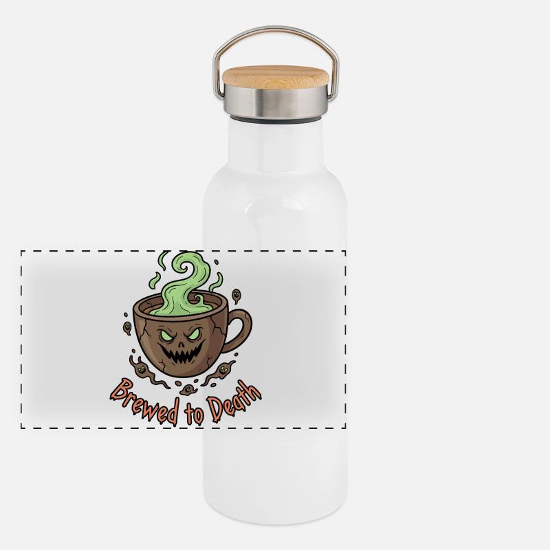 Brewed to Death Panorama Thermosflasche mit Bambusdeckel