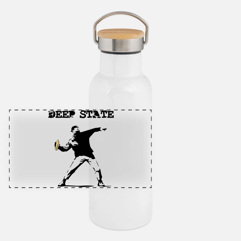 DEEP STATE PRESENTS - OUR AGENT IN ACTION Panorama Thermosflasche mit Bambusdeckel