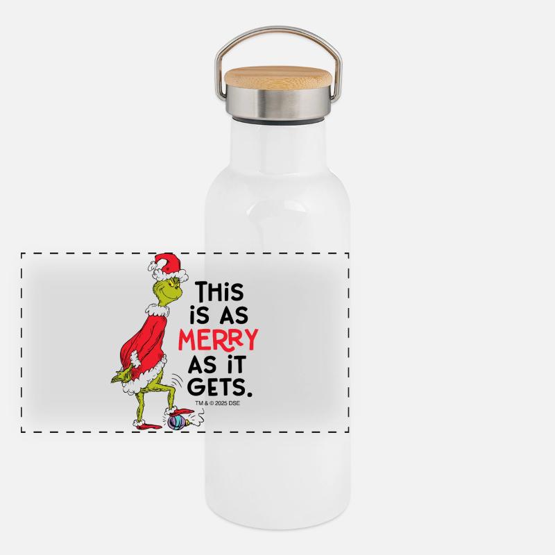 Le Grinch Aussi Joyeux Que Possible Saying Gourde isotherme avec bouchon en bambou