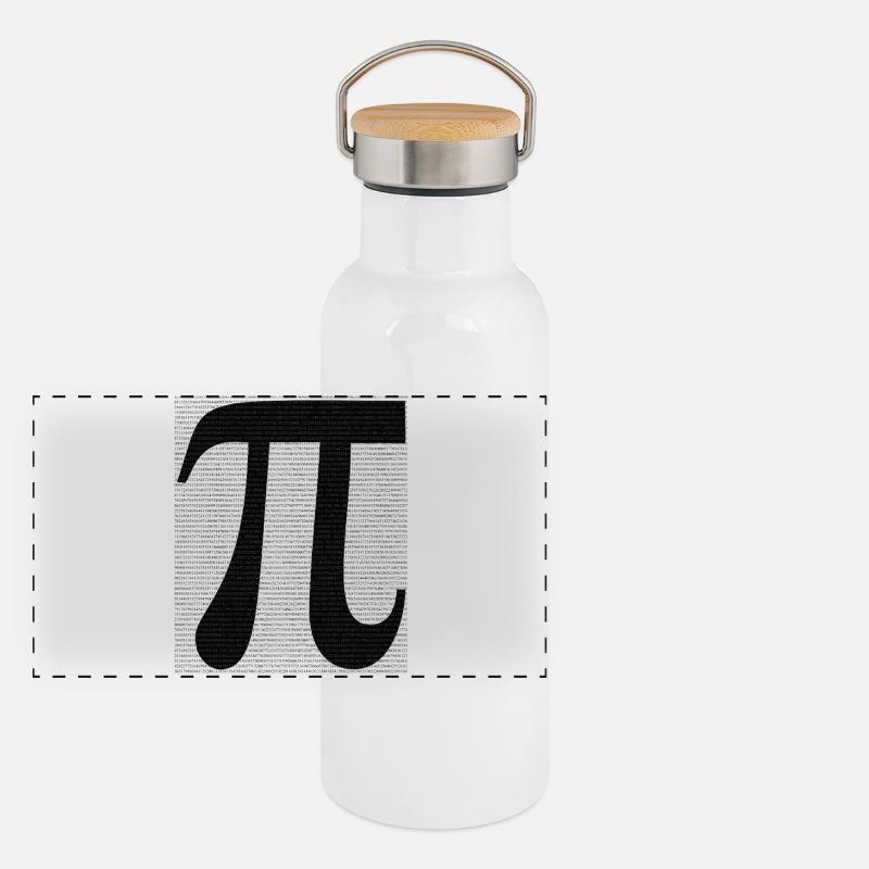 Mathématiques du symbole pi avec valeur numérique Gourde isotherme avec bouchon en bambou