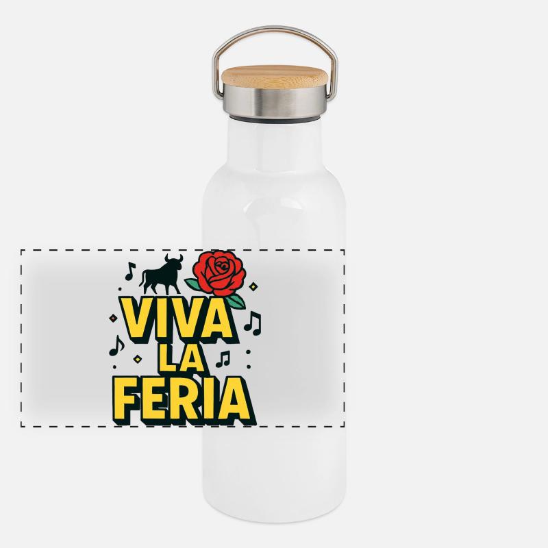 Viva la feria – Baskische Traditionen Panorama Thermosflasche mit Bambusdeckel