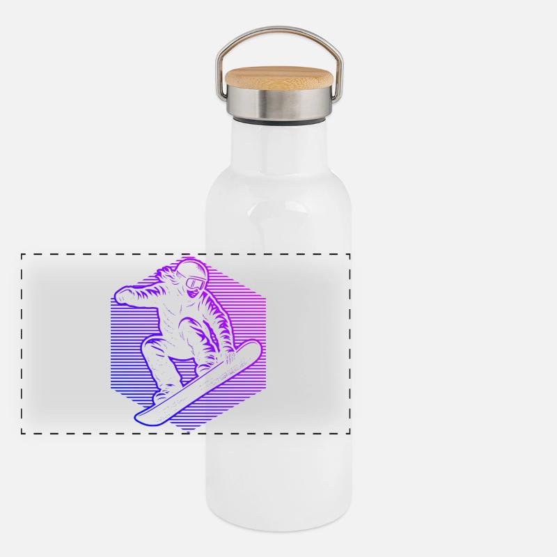 Statement for all snowboarders Panoramic Thermal Bottle with Bamboo Lid